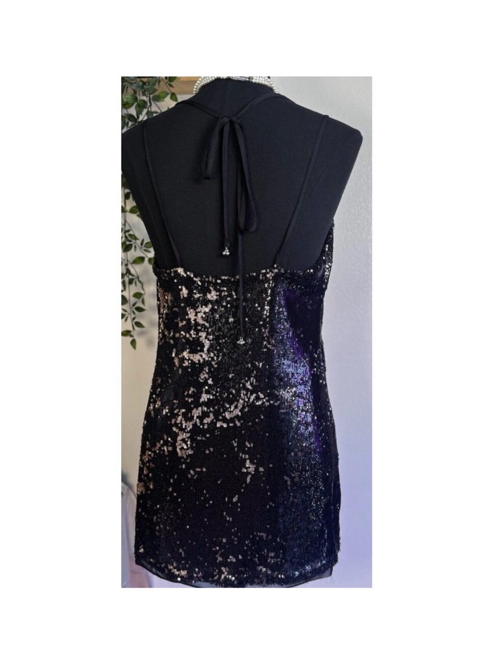 Free People Black Sequin Slip Dress - Picture 4 of 5